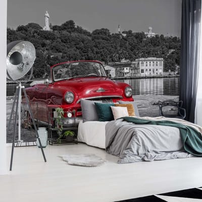 Fotobehang - Vlies Behang - Klassieke Retro Auto in Cuba - Havana - Vintage - 416 x 290 cm