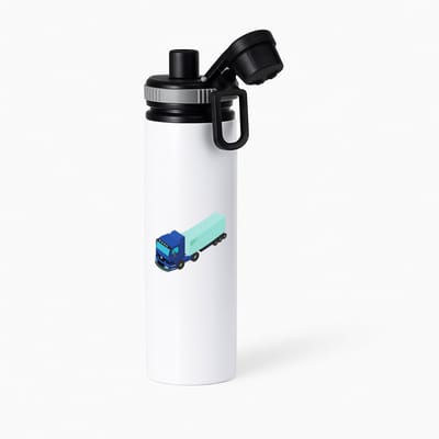 Hacebo® - Vrachtwagen waterfles met draaidop grijs - Vrachtwagen chauffeur - Chauffeurs - Truck - trailer - water fles - 850ML