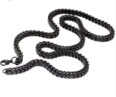 *** Stoere Cuban Link Ketting voor Mannen - 5mm Dikke Schakels - Zwart - Perfect Kerstcadeau voor Hem - van Heble® ***