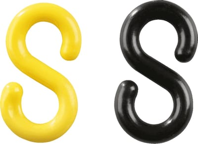 S-haken kunststof Geel / Zwart