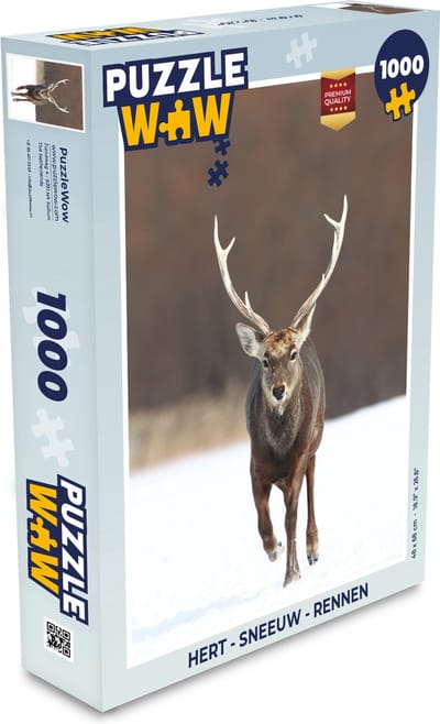 Puzzel Hert - Sneeuw - Rennen - Legpuzzel - Puzzel 1000 stukjes volwassenen