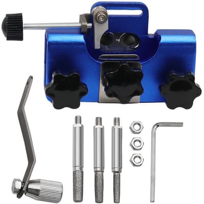 Handbediende ketting slijpmachine Groothandel klem slijpblad Draagbare huishoudelijke handbediende elektrische zaagkettingen gereedschap blauw
