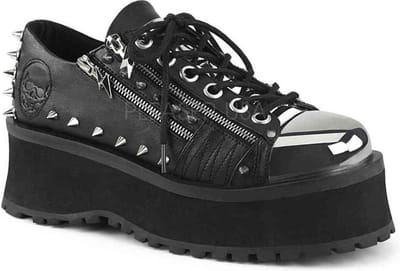 DemoniaCult - GRAVEDIGGER-04 Plateau sneakers - US 4 - 36 Shoes - Zwart