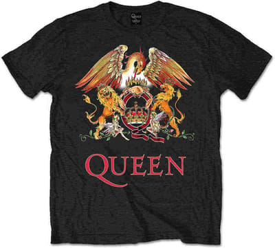 Queen - Classic Crest Kinder T-shirt - Kids tm 4 jaar - Zwart