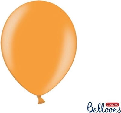 Partydeco Ballonnen Metallic Strong oranje - 30 cm - 10 stuks