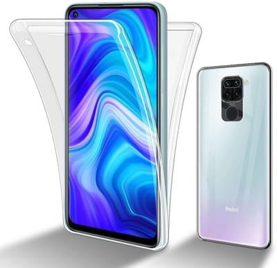 Cadorabo Hoesje geschikt voor Xiaomi RedMi NOTE 9 in TRANSPARANT - 360° Full Body Case Cover Beschermhoes Voor- en achterbescherming, all-round bescherming met displaybescherming