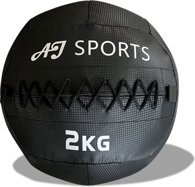 AJ-Sports Wall Ball 2kg - Medicijnbal - Medicine ball - Gewichtsbal - Krachtbal - Trainingsbal - Krachttraining - Zwart