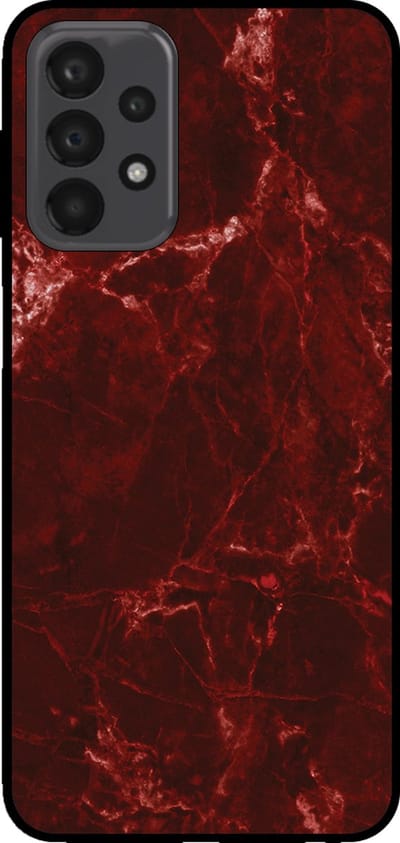 Smartphonica Telefoonhoesje voor Samsung Galaxy A23 met marmer opdruk - TPU backcover case marble design - Rood geschikt voor Samsung Galaxy A23