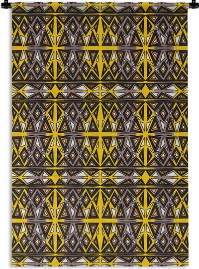 Wandkleed - Wanddoek - Afrika - Geometrie - Patronen - 120x180 cm - Wandtapijt