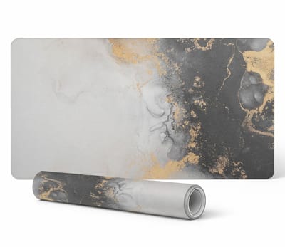 Decoratieve bureauonderlegger voor werk en studie, abstract marmerpatroon, 90x45 cm