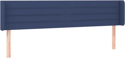 vidaXL - Hoofdbord - met - randen - 163x16x78/88 - cm - stof - blauw