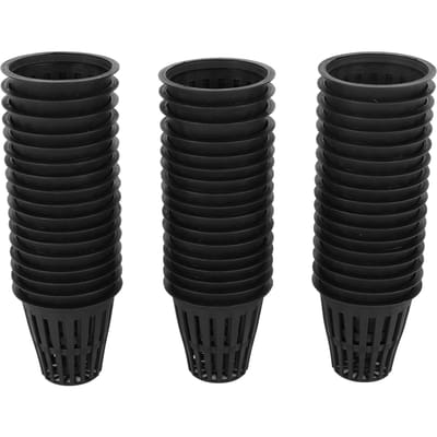 50 Stuks Hydrocultuur Bekers Lichtgewicht Economie Netpotten 2 Inch Plastic Netbekers Potten Plantenbakken black