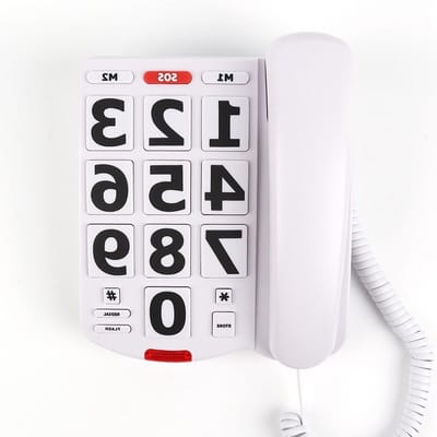 Vaste Telefoon - Seniorentelefoon Huistelefoon - Eenvoudig Bellen - Grote Knoppen - 20.4 x 8.2 x 18.2 cm - Wit