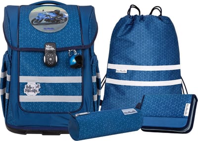 McNeill Schooltas Ergo Compacto Schoolbag Set 5-delig Tetra Petrol
