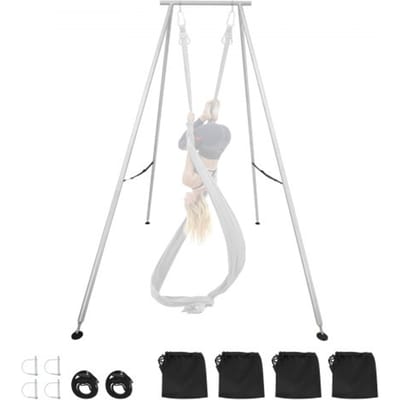 VEVOR Yoga Stand Frame Swing Stand (291 cm hoog) met een maximaal draagvermogen van 250 kg, driehoekige structuur, ophangsysteem voor luchtacrobatiek en antislipvoet; multifunctionele hangmatstandaard (alleen het frame).