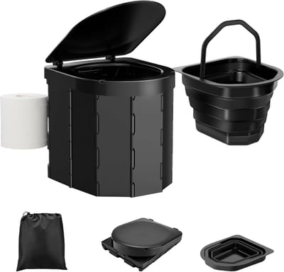Draagbaar Campingtoilet voor Mannen en Vrouwen - Hygiënische Emmer - Opvouwbaar Autotoilet - Reistoilet met Draagtas