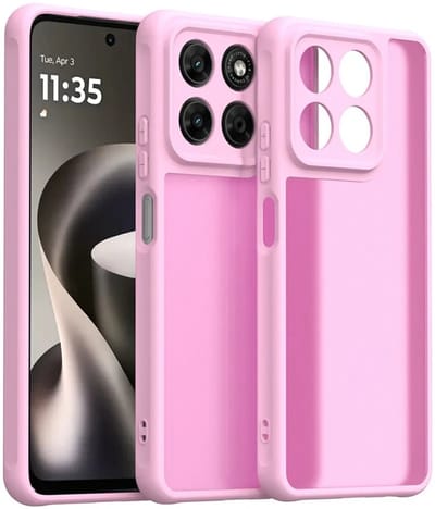 Hoesje geschikt voor Motorola Moto G47/G37/G37 Power - Phonesta AirFrost Semi-Transparante Back Cover - Mat Bubblegum Pink
