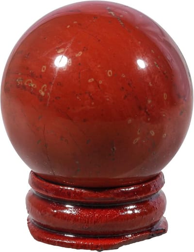 Kristallen Bol - Divinatie Sfeer - Feng Shui Decoratie - Natuurlijke Steen - 40mm Diameter - Rood