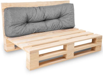 Bananair - Palletkussen - Tuinkussen voor Palletbank - Rugkussen - 120x40x15 cm - Grijze