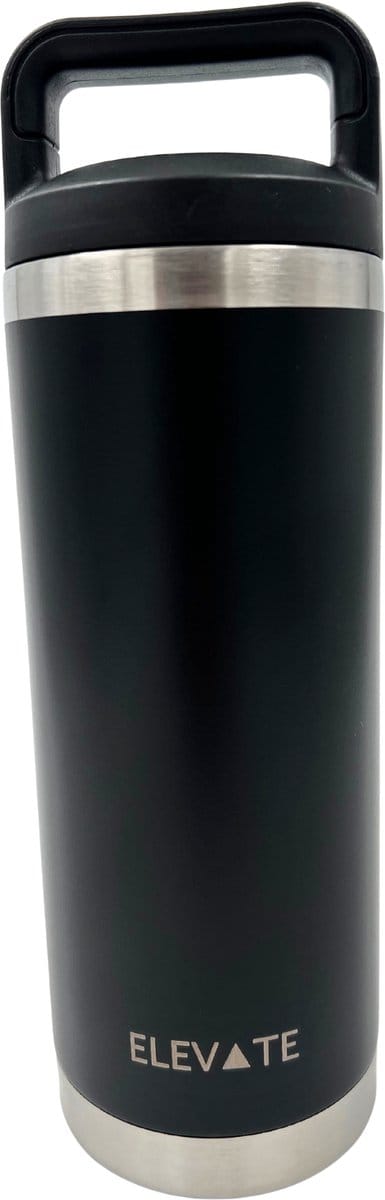 Elevate Premium Thermosfles – 500 ml | Dubbelwandig RVS | Houdt Dranken 24u Koud & 6u Warm | Zwart