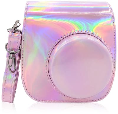 Golden crown - Camera tas - Mini camera - Leren tas - Reis hoes - Mini 8/8S/9/11 - Verstelbare schouderband - Geschikt voor Instant Camera - Laser Pow