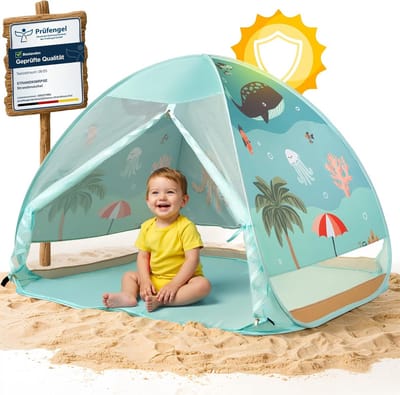 Strandtent uv Bescherming - Strandtent Baby Pop Up – Strandtentje Extra Licht – Strandschelp – Strand Tent – stranduitje