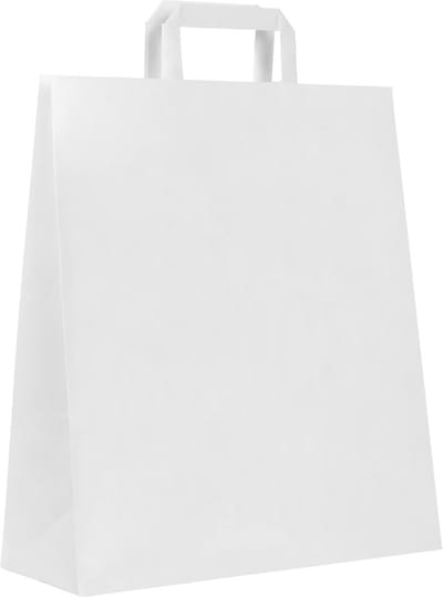 Papieren zakjes 32+12x37 cm - 100% gerecycled papier - platte handgreep