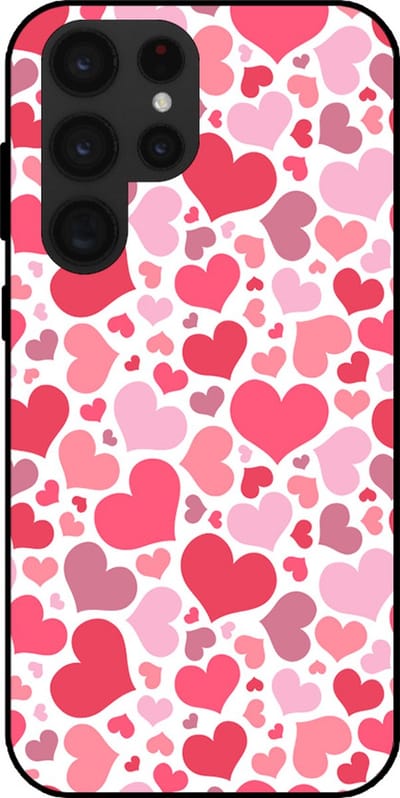 Smartphonica Telefoonhoesje Geschikt voor Samsung Galaxy S22 Ultra met Hartjes Print - Hearts Design TPU Backcover Case - Kinder Hoesje met Hartjes Design geschikt voor Samsung Galaxy S22 Ultra