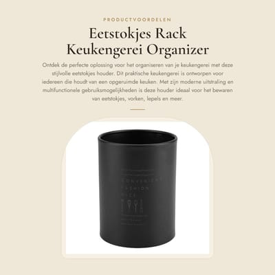 Dailygoods- Eetstokjeshouder Roestvrij Staal - Keukengerei Organizer - Droogrek - Multifunctioneel - Antiroest - Makkelijk te Reinigen - Keukenorganizer