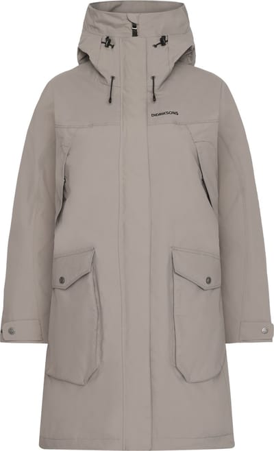 Didriksons THELMA WNS PARKA 10 Dames Outdoorjas - Ash Brown