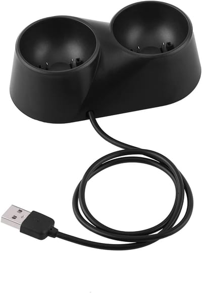 Dubbel Oplaadstation - Controller Lader - Gaming Accessoires - Ruimtebesparend Ontwerp - 11.2 x 5.9 x 3.5 cm - Zwart