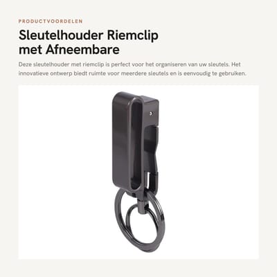 Dailygoods- Sleutelhouder Dubbele Cirkel Ontwerp - Zinklegering - Karabijnhaak - Uittrekbare Sleutelhanger - Geschikt voor Riemen tot 4,3 cm - Stevig en Duurzaam