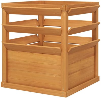 Linkforu - Tuinbloembak met Latwerk - Open Bodem - Houten bloempot - 65x65x60 cm - Geschikt voor Tuin – Balkon – Robuuste Constructie