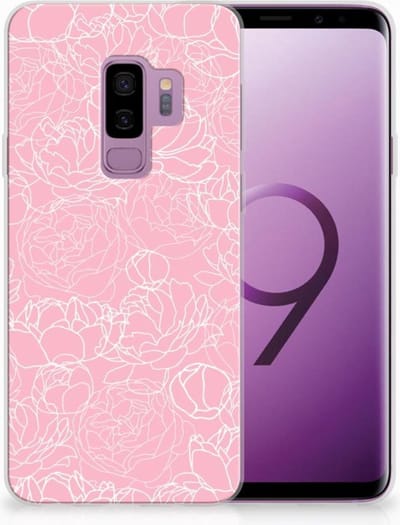 Back Cover voor Samsung Galaxy S9 Plus TPU Case White Flowers