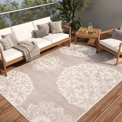 Tapiso Patio Indoor Tapijt Buitenkleed Grijs Tuintapijt Outdoor Modern Maat- 80x150