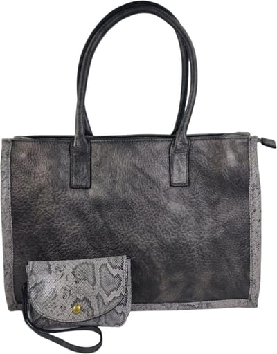 Handtas 100% vegan Mandoline metallic