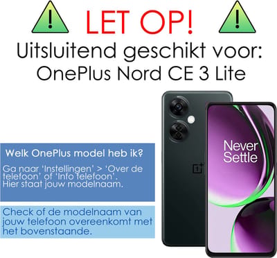 Screenprotector - Geschikt voor OnePlus Nord CE 3 Lite - Extra Sterk - Beschermglas - Gehard Glas - Tempered Glass - Screen Protector - Bescherm Cover