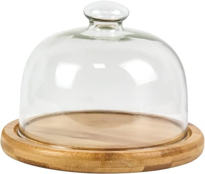 Glazen Dessertstolp met Plateau voor Taart en Gebak - Mini Serveerschaal met Deksel