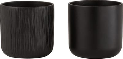 J-Line bloempot Gen - keramiek - zwart - extra small - 2 st. - Ø 11.5 cm