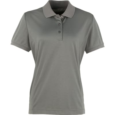 Premier Dames/dames Coolchecker korte mouw Pique Polo T-Shirt (Donkergrijs)