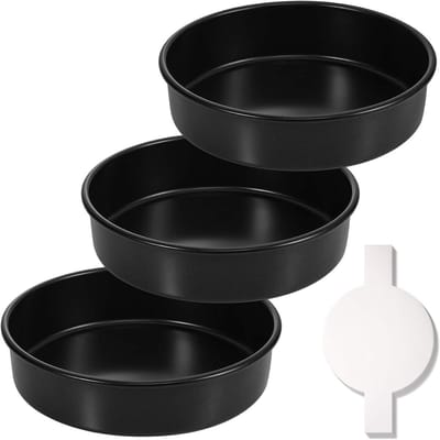 Ronde Taartvorm Set van 3 - Inclusief Bakpapier - Antiaanbak & Vaatwasmachinebestendig