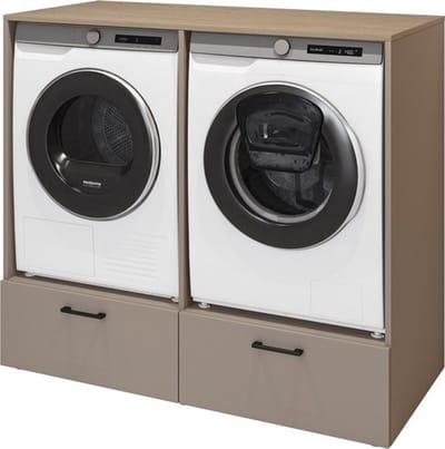 Trendmeubel - Mielo Wasmachine en droger ombouw - Met lade - Beige