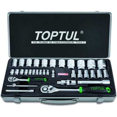 Dopsleutelset TOPTUL 1/4 inch, 1/2 inch 34 teilig