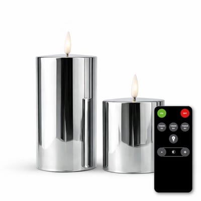 FlinQ LED Kaarsen met Bewegende Vlam - Volledig waterdicht en Uv-Bestendig - Voor Binnen & Buiten - Inclusief Afstandsbediening met Timer en Dimfunctie - Nep Kaarsen met Flikkerende Vlam - Dinerkaarsen - 2 stuks