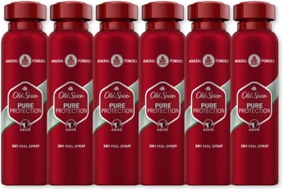 Old Spice Pure Protection - Deodorant - Body Spray - 6 x 200ml - Bodyspray 0% Aluminiumzouten