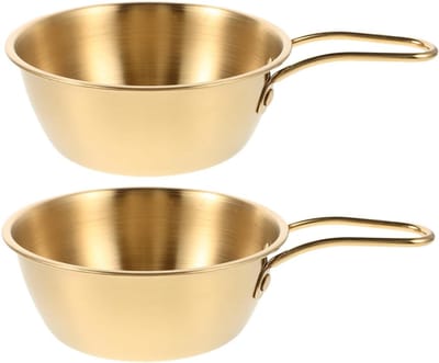 Scheerkom Set - Scheerschuim Kom - Glad Scheren - Roestvrij Staal - 15.50X10.50X3.50CM - Goud