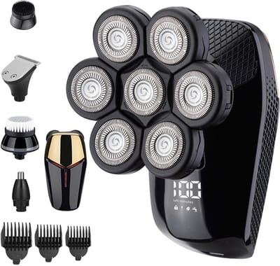 5-in-1 Elektrisch Scheerapparaat voor Mannen-Scheerapparaat Mannen Deluxe-Draadloos & Waterdicht-Precisietrimmer, Baardtrimmer, Head Shaver-Neustrimmer