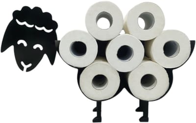 Somstyle Reserverolhouder Schaap - 53.5 x 33.5 x 11.5 CM - WC Rolhouder - Toiletrolhouder - Toiletpapier Houder - Zwart