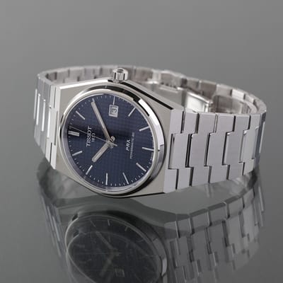 Montre Tissot PRX T-Classic Powermatic 80 en acier inoxydable avec cadran bleu T137.407.11.041.00 T1374071104100 100M pour homme bleu
