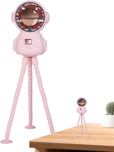 Kinderwagen Ventilator - Draagbare Ventilator - Baby Koel Houden - Veilig Vingerbescherming - 237 cm Hoog - Roze
